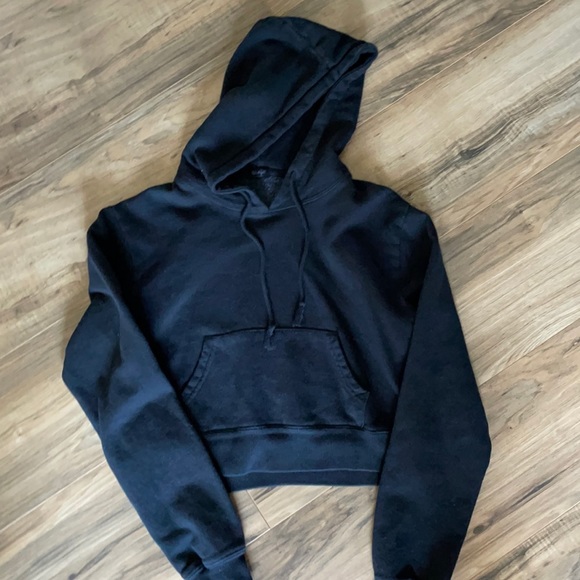Cropped Black Hoodie - Picture 1 of 3